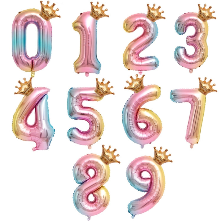 5 ชิ้น 32 นิ้วไล่ระดับสีมงกุฎดิจิตอลบอลลูนเด็กวันเกิดตกแต่งบอลลูนฟิล์ม