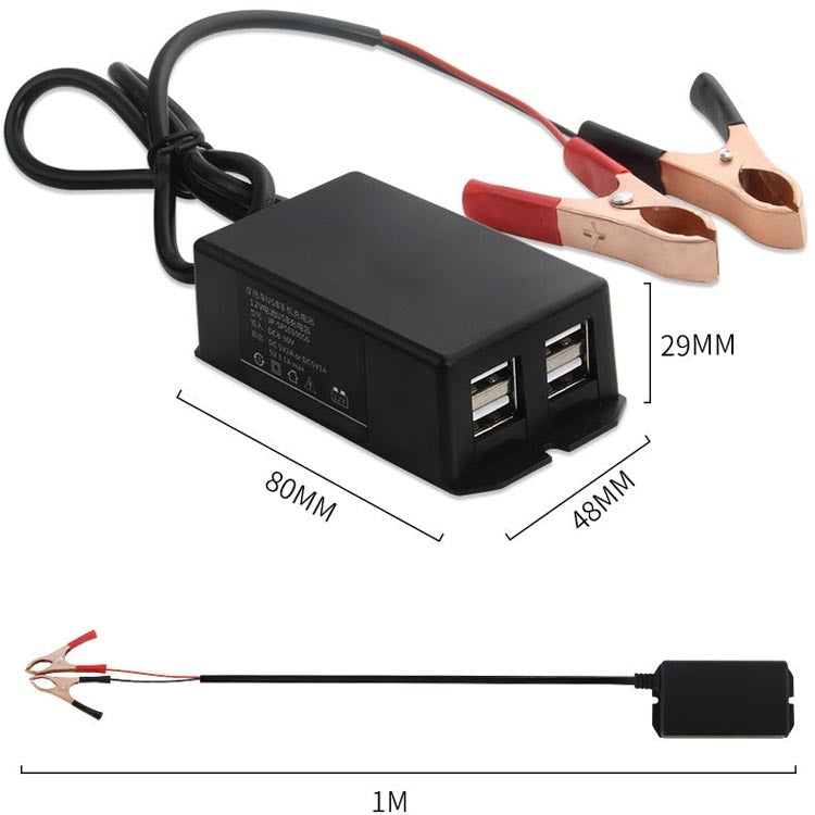 2 ชิ้น 12/24 โวลต์ 4 อินเตอร์เฟซ USB รถจักรยานยนต์ รถ ชาร์จโทรศัพท์มือถือ, Phone Charger