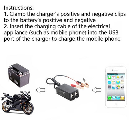 2 ชิ้น 12/24 โวลต์ 4 อินเตอร์เฟซ USB รถจักรยานยนต์ รถ ชาร์จโทรศัพท์มือถือ, Phone Charger