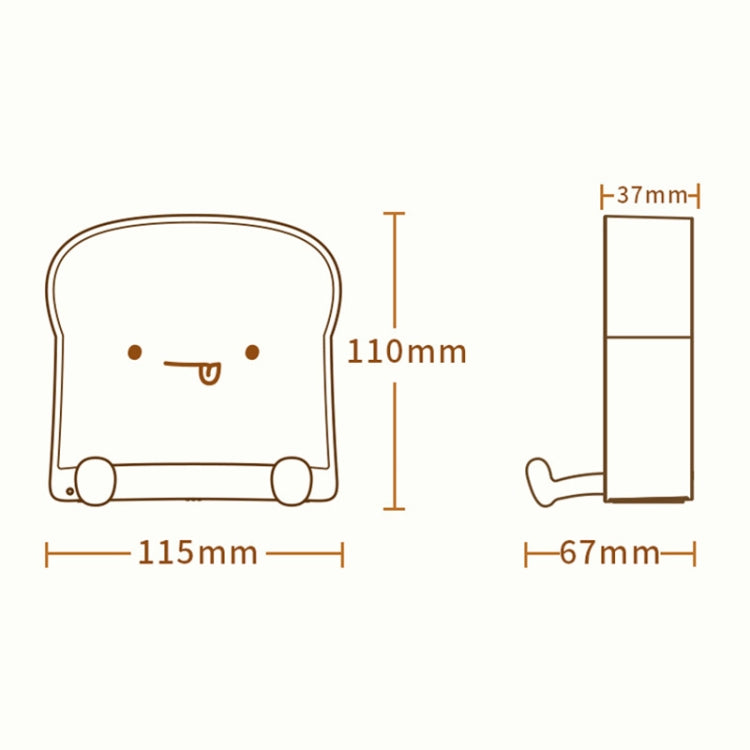 F-L-01 ไฟกลางคืนขนมปังปิ้งพร้อมที่วางโทรศัพท์มือถือห้องนอนเด็ก Timing Sleep Light, F-L-01 Toast Bread Gluttonous, F-L-01 Toast Bread Snooze, F-L-01 Toast Bread Playful