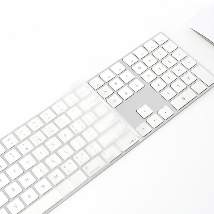 T17606 ฟิล์มคีย์บอร์ดคอมพิวเตอร์โปร่งใส TPU นาโนฟิล์มป้องกันคีย์บอร์ดยาว, For iMac 2017 Magic Keyboard(with Number Model)