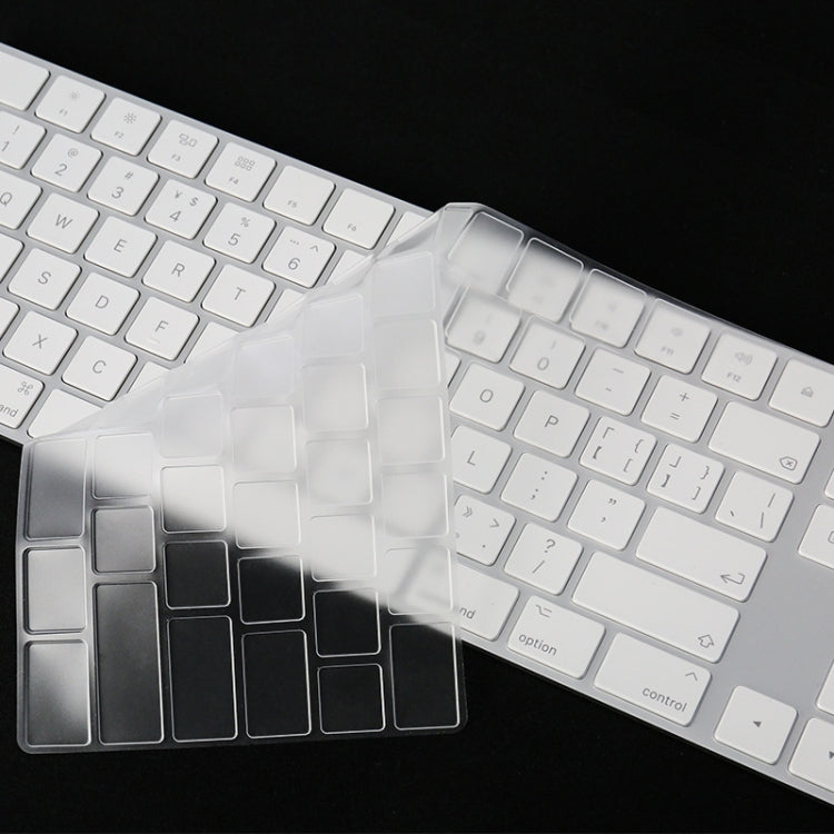 T17606 ฟิล์มคีย์บอร์ดคอมพิวเตอร์โปร่งใส TPU นาโนฟิล์มป้องกันคีย์บอร์ดยาว, For iMac 2017 Magic Keyboard(with Number Model)