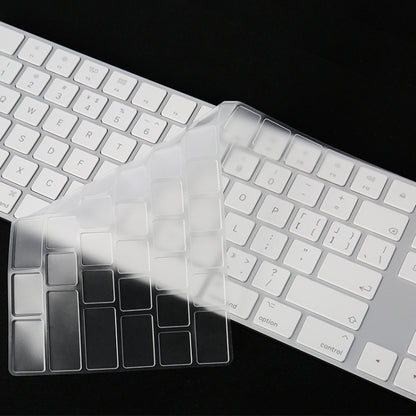 T17606 ฟิล์มคีย์บอร์ดคอมพิวเตอร์โปร่งใส TPU นาโนฟิล์มป้องกันคีย์บอร์ดยาว, For iMac 2017 Magic Keyboard(with Number Model)