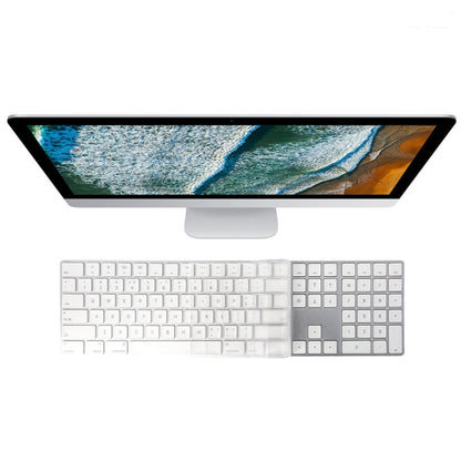 T17606 ฟิล์มคีย์บอร์ดคอมพิวเตอร์โปร่งใส TPU นาโนฟิล์มป้องกันคีย์บอร์ดยาว, For iMac 2017 Magic Keyboard(with Number Model)
