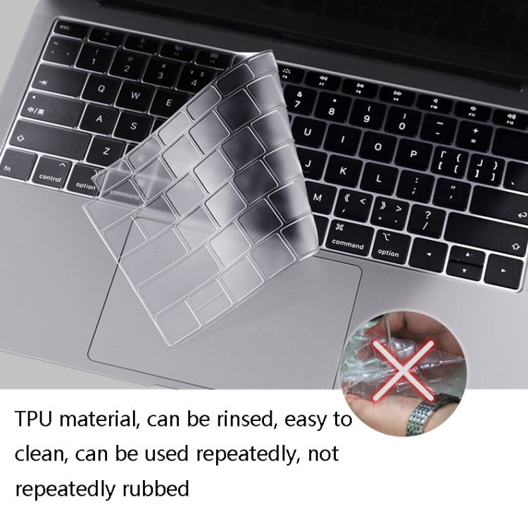 ฟิล์มป้องกันแป้นพิมพ์แล็ปท็อป TPU โปร่งใส 0.13 มม, For MacBook Air 13.3 inch A1369 & A1466, For MacBook Pro 13.3 inch A1706 & A1989 & A2159 (with Touch Bar), For MacBook Pro 15.4 inch A1707 & A1990 (with Touch Bar)