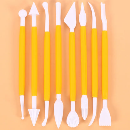 10 ชุดปากกาแกะสลักเค้กFondantมีดแกะสลักทำเครื่องมือตัด, 01071 Yellow (OPP Bag Packaging), 01018 Red (OPP Bag Packaging), 02023 Blue (OPP Bag Packaging), 02030 Pink (OPP Bag Packaging), 01030 Purple (OPP Bag Packaging)