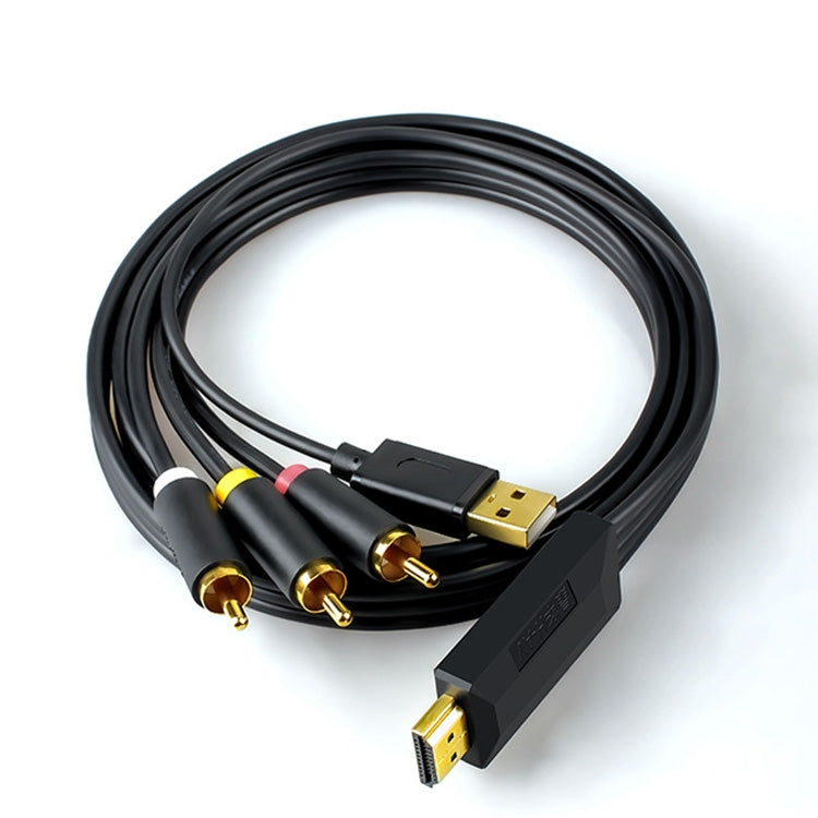 JingHua HDMI-3RCA HDMI To 3RCAสายแปลงSet-Top TVโปรเจคเตอร์AV Lotusสายแปลง, 1m, 2m, 3m, 5m