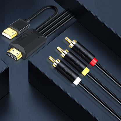 JingHua HDMI-3RCA HDMI To 3RCAสายแปลงSet-Top TVโปรเจคเตอร์AV Lotusสายแปลง, 1m, 2m, 3m, 5m