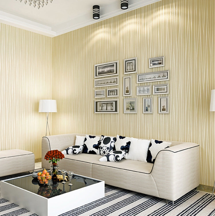 ห้องนั่งเล่นห้องนอนที่ทันสมัยเรียบง่ายมีกาวในตัวสติกเกอร์วอลล์เปเปอร์ไม่ทอ, 0.53 x 3 Meters