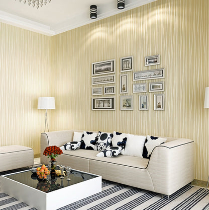 ห้องนั่งเล่นห้องนอนที่ทันสมัยเรียบง่ายมีกาวในตัวสติกเกอร์วอลล์เปเปอร์ไม่ทอ, 0.53 x 3 Meters