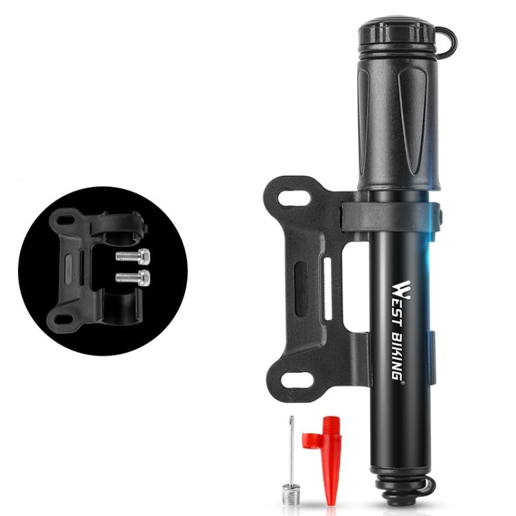 West Biking จักรยานแรงดันสูง เครื่องสูบน้ำ มินิบาสเกตบอลแบบพกพา Inflator พร้อมท่อ, Basketball Inflator With Hose(Black)