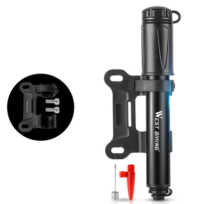 West Biking จักรยานแรงดันสูง เครื่องสูบน้ำ มินิบาสเกตบอลแบบพกพา Inflator พร้อมท่อ, Basketball Inflator With Hose(Black)