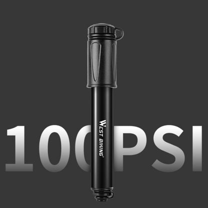 West Biking จักรยานแรงดันสูง เครื่องสูบน้ำ มินิบาสเกตบอลแบบพกพา Inflator พร้อมท่อ, Basketball Inflator With Hose(Black)