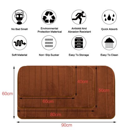 พรมดูดซับน้ำไม่ลื่น พรมห้องน้ำ Shaggy Memory Foam ประตูห้องครัวแผ่นปูพื้น, 40X60CM