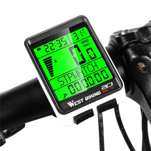 WEST BIKING จักรยานเสือภูเขาไร้สายรหัสเมตรหน้าจอขนาดใหญ่มัลติฟังก์ชั่นกันน้ำ Speedometer, Large-Screen