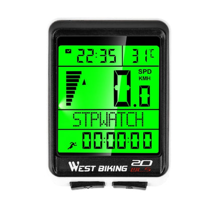 WEST BIKING จักรยานเสือภูเขาไร้สายรหัสเมตรหน้าจอขนาดใหญ่มัลติฟังก์ชั่นกันน้ำ Speedometer, Large-Screen