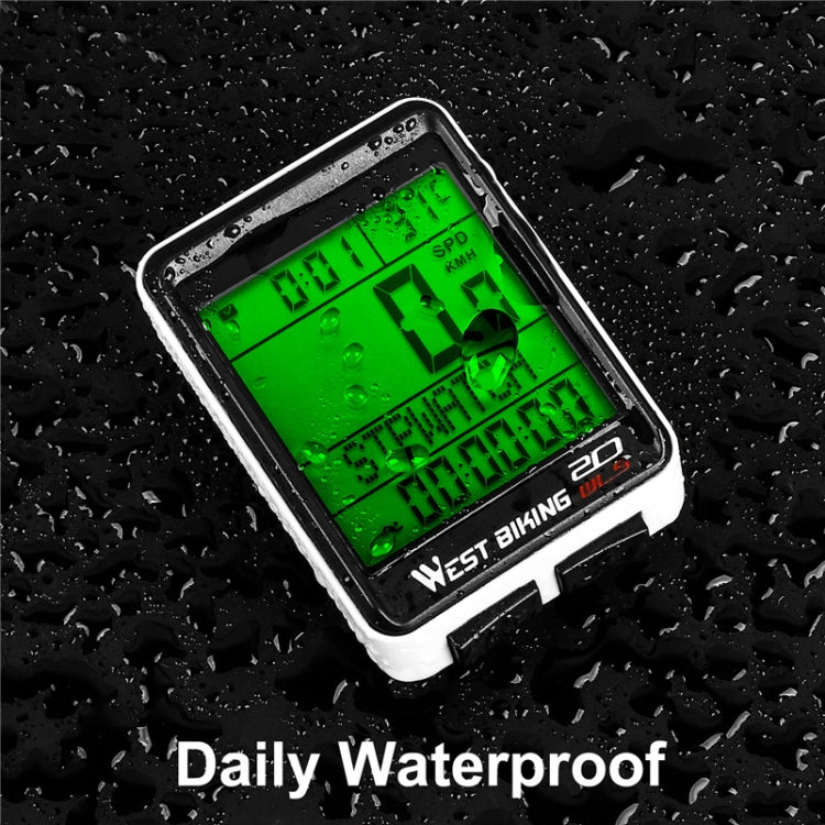 WEST BIKING จักรยานเสือภูเขาไร้สายรหัสเมตรหน้าจอขนาดใหญ่มัลติฟังก์ชั่นกันน้ำ Speedometer, Large-Screen
