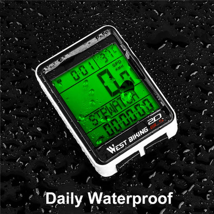 WEST BIKING จักรยานเสือภูเขาไร้สายรหัสเมตรหน้าจอขนาดใหญ่มัลติฟังก์ชั่นกันน้ำ Speedometer, Large-Screen
