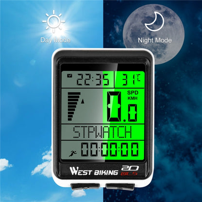 WEST BIKING จักรยานเสือภูเขาไร้สายรหัสเมตรหน้าจอขนาดใหญ่มัลติฟังก์ชั่นกันน้ำ Speedometer, Large-Screen