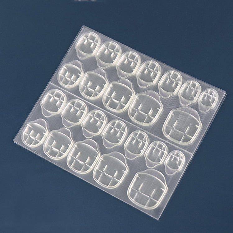 100 แผ่นกาวเยลลี่เล็บฟิล์มกาวสองหน้าสีเหลืองกาวสติกเกอร์เล็บ, 24 Stickers/sheet Ultra-thin 0.3mm Thick