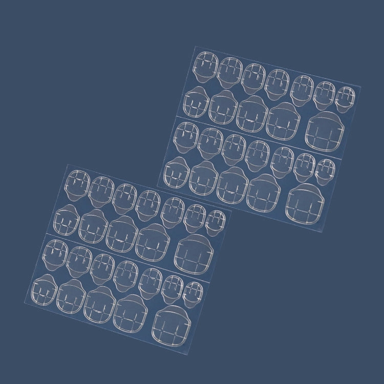100 แผ่นกาวเยลลี่เล็บฟิล์มกาวสองหน้าสีเหลืองกาวสติกเกอร์เล็บ, 24 Stickers/sheet Ultra-thin 0.3mm Thick