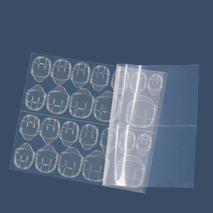 100 แผ่นกาวเยลลี่เล็บฟิล์มกาวสองหน้าสีเหลืองกาวสติกเกอร์เล็บ, 24 Stickers/sheet Ultra-thin 0.3mm Thick