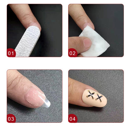 100 แผ่นกาวเยลลี่เล็บฟิล์มกาวสองหน้าสีเหลืองกาวสติกเกอร์เล็บ, 24 Stickers/sheet Ultra-thin 0.3mm Thick