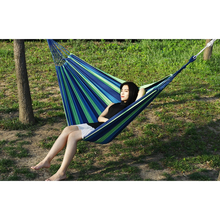 ผ้าใบหนา Hammock Field Rollover Prevention เปลญวนกลางแจ้ง Swing, 260x80 No Stick Single (Red Stripe), 260x80  Non-stick Single (Blue Stripes ), 260x100 No Stick (Red Stripes), 260x100 No Stick (Blue Stripes), 260x150 No Stick (Red Stripes）             ...