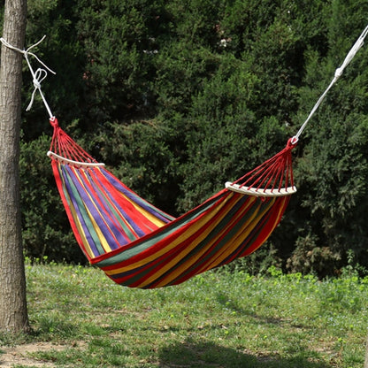 ผ้าใบหนา Hammock Field Rollover Prevention เปลญวนกลางแจ้ง Swing, 260x80 No Stick Single (Red Stripe), 260x80  Non-stick Single (Blue Stripes ), 260x100 No Stick (Red Stripes), 260x100 No Stick (Blue Stripes), 260x150 No Stick (Red Stripes）             ...