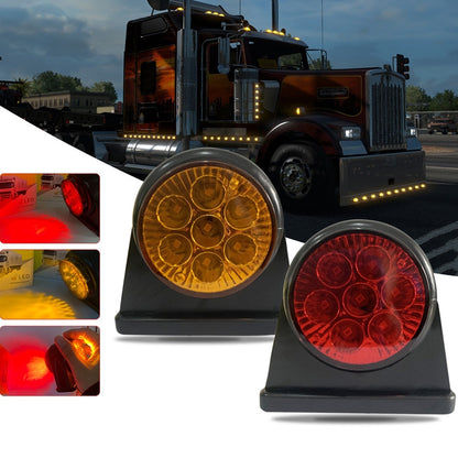 12/24V 2000-4000K 14 LEDs รถบรรทุกไฟด้านข้างสองสีไฟท้ายด้านข้างรถพ่วง, 14 LEDs