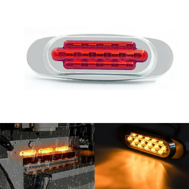 12-24V 2000-4000K 16 LEDs ไฟด้านข้างไฟฟ้าไฟท้ายด้านข้างไฟปรับเปลี่ยนรถบรรทุกสินค้า, Red (2 Lines Always Bright), Yellow (2 Lines Always Bright), Red (High and Low Light 3 Lines), Yellow (High and Low Light 3 Lines)