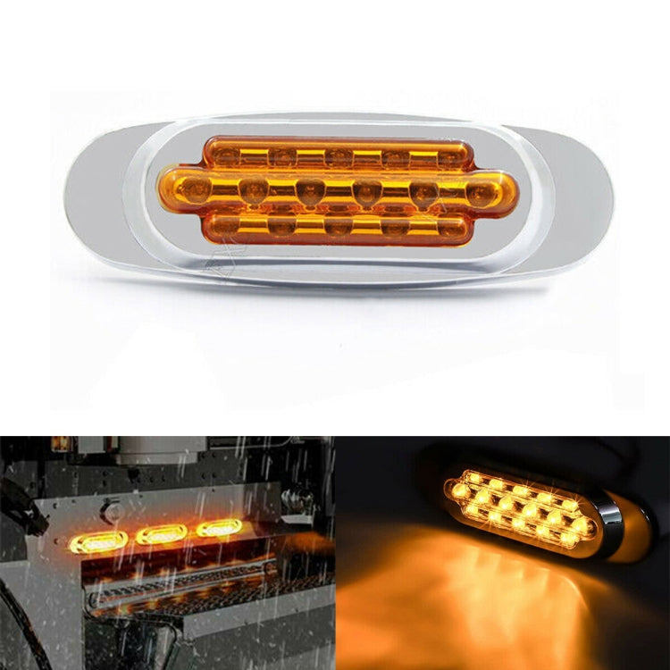 12-24V 2000-4000K 16 LEDs ไฟด้านข้างไฟฟ้าไฟท้ายด้านข้างไฟปรับเปลี่ยนรถบรรทุกสินค้า, Red (2 Lines Always Bright), Yellow (2 Lines Always Bright), Red (High and Low Light 3 Lines), Yellow (High and Low Light 3 Lines)