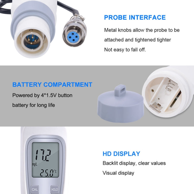 JPB-70A เครื่องวิเคราะห์ออกซิเจนละลายน้ำแบบพกพาคุณภาพน้ำเพาะเลี้ยงสัตว์น้ำเครื่องวัดออกซิเจนละลายน้ำเครื่องตรวจจับ