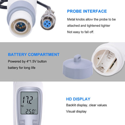 JPB-70A เครื่องวิเคราะห์ออกซิเจนละลายน้ำแบบพกพาคุณภาพน้ำเพาะเลี้ยงสัตว์น้ำเครื่องวัดออกซิเจนละลายน้ำเครื่องตรวจจับ