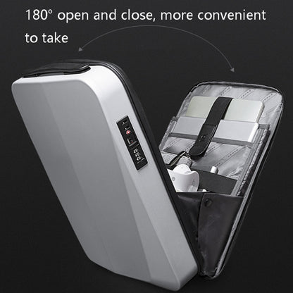 BANGE BG-22201 Business Hard Shell Computer Bag Men Backpack Waterproof กระเป๋าเดินทาง, Black, Silver White, Titanium