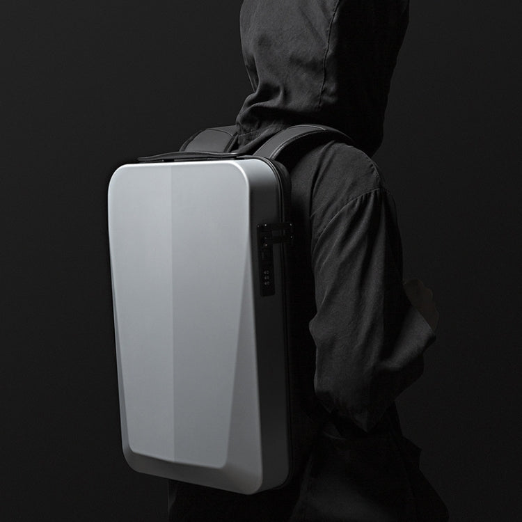BANGE BG-22201 Business Hard Shell Computer Bag Men Backpack Waterproof กระเป๋าเดินทาง, Black, Silver White, Titanium