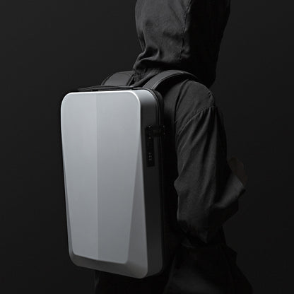BANGE BG-22201 Business Hard Shell Computer Bag Men Backpack Waterproof กระเป๋าเดินทาง, Black, Silver White, Titanium