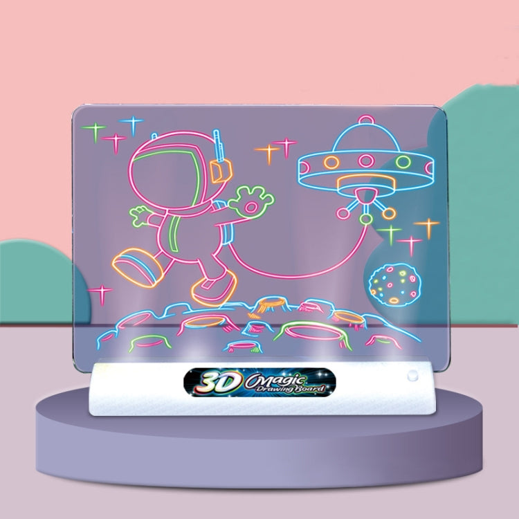 3D กระดานวาดภาพเรืองแสง Magic Luminous กระดานเขียนสามมิติ กระดาน Graffiti แสงปริศนาเด็กกระดานวาดภาพ, สไตล์:, Medium  Drawing Board (Space Version), Medium Drawing Board (Dinosaur Version), Large Drawing Board (Dinosaur Version)                         ...