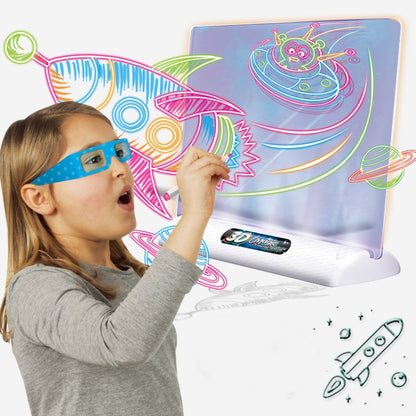 3D กระดานวาดภาพเรืองแสง Magic Luminous กระดานเขียนสามมิติ กระดาน Graffiti แสงปริศนาเด็กกระดานวาดภาพ, สไตล์:, Medium  Drawing Board (Space Version), Medium Drawing Board (Dinosaur Version), Large Drawing Board (Dinosaur Version)                         ...