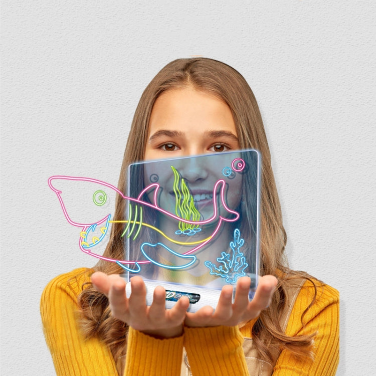 3D กระดานวาดภาพเรืองแสง Magic Luminous กระดานเขียนสามมิติ กระดาน Graffiti แสงปริศนาเด็กกระดานวาดภาพ, สไตล์:, Medium  Drawing Board (Space Version), Medium Drawing Board (Dinosaur Version), Large Drawing Board (Dinosaur Version)                         ...