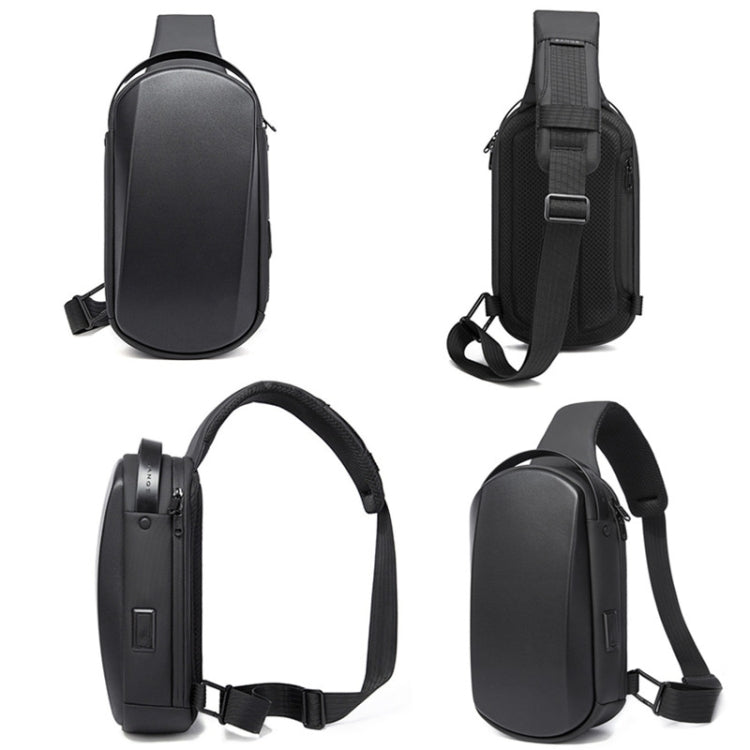 BANGE BG-7256 กระเป๋าคาดหน้าอกผู้ชายกันน้ำ EVA Hard Shell Messenger Bag, BANGE BG-7256