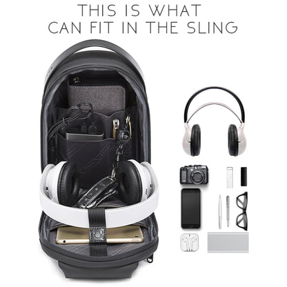 BANGE BG-7256 กระเป๋าคาดหน้าอกผู้ชายกันน้ำ EVA Hard Shell Messenger Bag, BANGE BG-7256