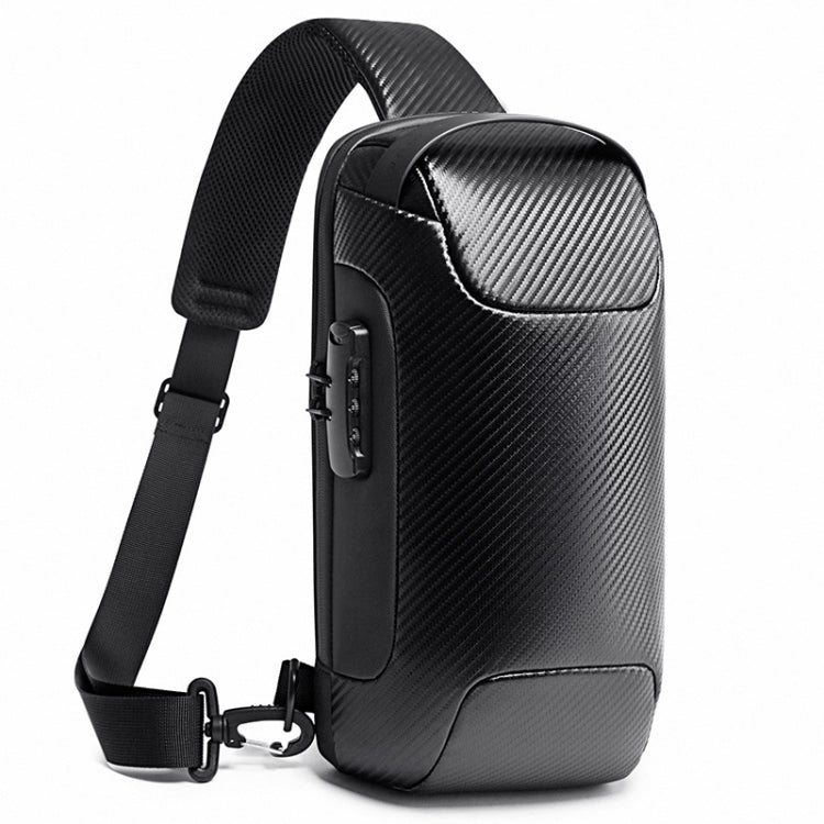 BANGE กระเป๋าคาดหน้าอกแฟชั่นสำหรับผู้ชาย Carbon Brazing Dimensional Waterproof Messenger Bag, BANGE Chest Bag
