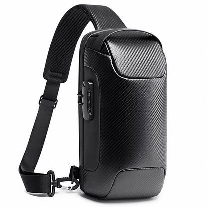 BANGE กระเป๋าคาดหน้าอกแฟชั่นสำหรับผู้ชาย Carbon Brazing Dimensional Waterproof Messenger Bag, BANGE Chest Bag