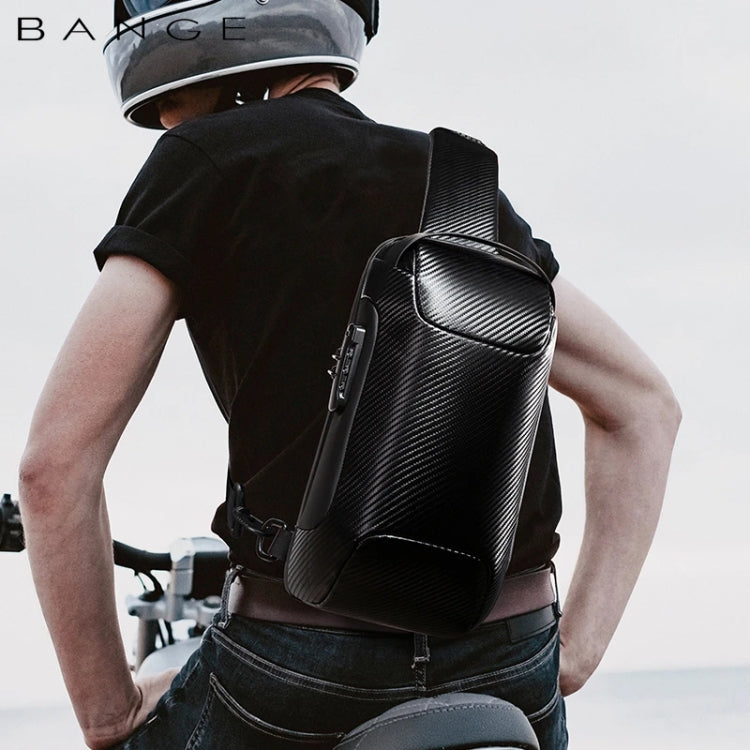 BANGE กระเป๋าคาดหน้าอกแฟชั่นสำหรับผู้ชาย Carbon Brazing Dimensional Waterproof Messenger Bag, BANGE Chest Bag