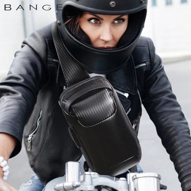 BANGE กระเป๋าคาดหน้าอกแฟชั่นสำหรับผู้ชาย Carbon Brazing Dimensional Waterproof Messenger Bag, BANGE Chest Bag