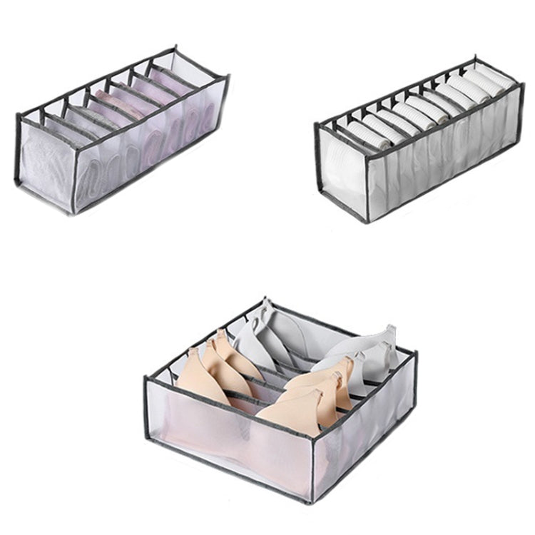 3 in 1 ชุดชั้นในลิ้นชักกล่องเก็บของใช้ในครัวเรือนถุงเท้าพับกล่องเก็บ, Beige, Gray