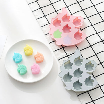 4 ชิ้นยูนิคอร์นม้าช็อคโกแลตขนมเค้กเบเกอรี่ซิลิโคนแม่พิมพ์สีการจัดส่งแบบสุ่ม, Unicorn Pony