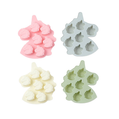 4 ชิ้นยูนิคอร์นม้าช็อคโกแลตขนมเค้กเบเกอรี่ซิลิโคนแม่พิมพ์สีการจัดส่งแบบสุ่ม, Unicorn Pony