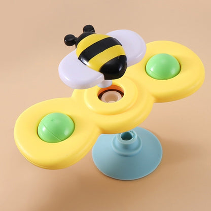 3 In 1 Fingertip Spinner Baby Rattle สามสีแมลง Sucker เปิดและเปิดสนุกของเล่นเด็กอาบน้ำ, Fingertip Spinner